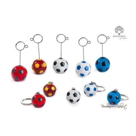 Bomboniera Pallone da Calcio Bianco-Nero Clip Portafoto/Portamemo
