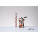 Bomboniera Solidale Macinasale Brush Dipinto a Mano con Sale Gourmet