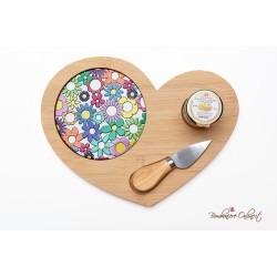 Bomboniera Tagliere a Cuore Fiorello e Miele