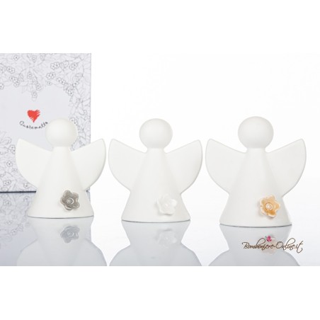 Bomboniera Angioletto Grande con Fiorellino con Luce Led