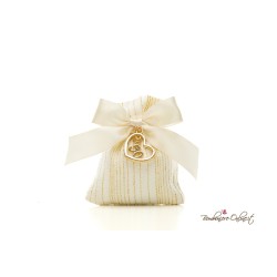 Sacchetto Piccolo Portaconfetti Fili Oro 50° Anniversario