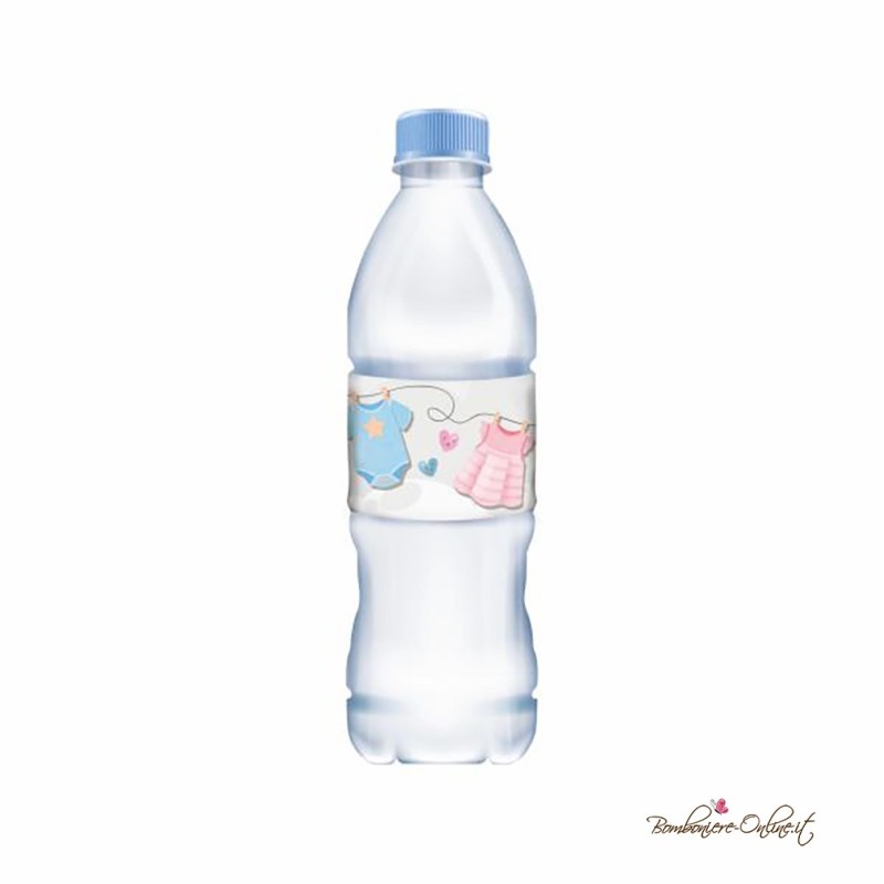 Etichetta Adesiva per Bottiglietta Acqua Linea Baby Shower Abitini