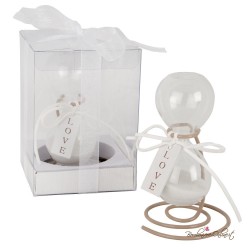 Bomboniera Clessidra Love con supporto