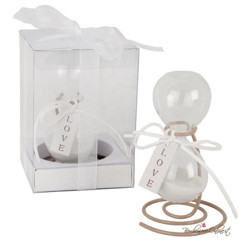 Bomboniera Clessidra Love con supporto