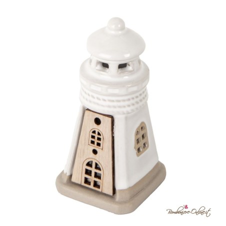 Bomboniera Faro Piccolo in Porcellana e Legno