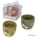 Bomboniera Vasetto Piccolo Decoro Cuori con Candela
