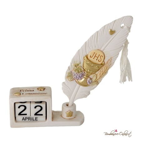 Bomboniera Calendario Piuma Prima Comunione