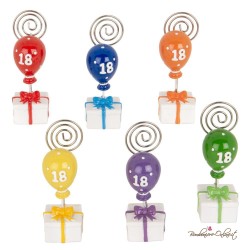 Segnaposto Palloncini Color 18° COMPLEANNO con Clip - SGN-ETM25/04A467-IR