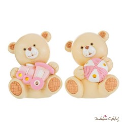 Bomboniera Orsetto Rosa con Gioco e Luce Led
