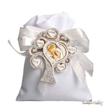 Sacchetto Porta Confetti Albero della Vita Silver Sacra Famiglia