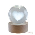 Bomboniera Lampada Globo Cuore su base legno