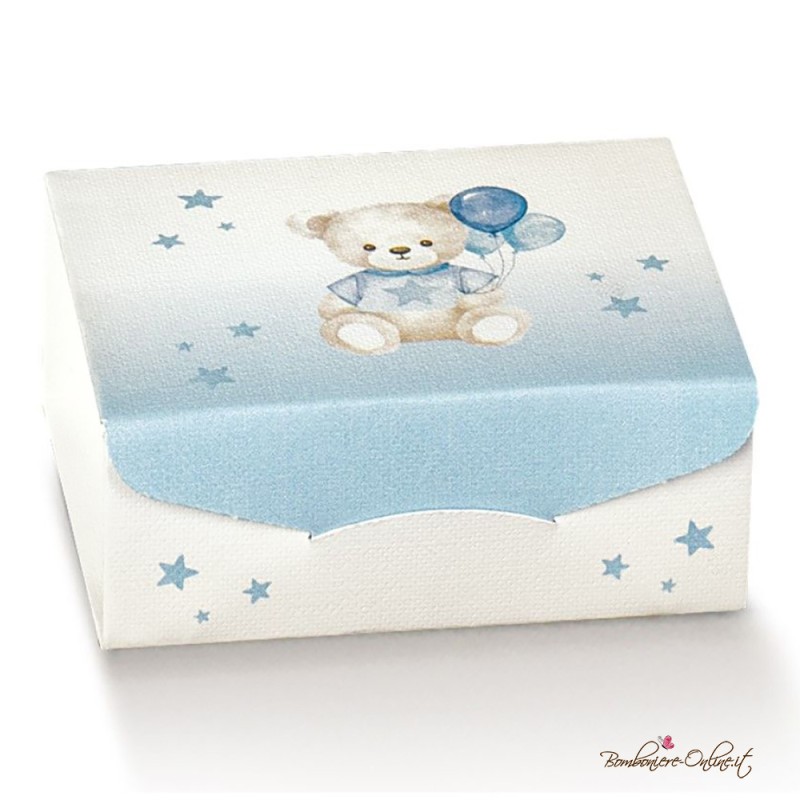 Scatolina Portaconfetti Baby Orsetto Celeste