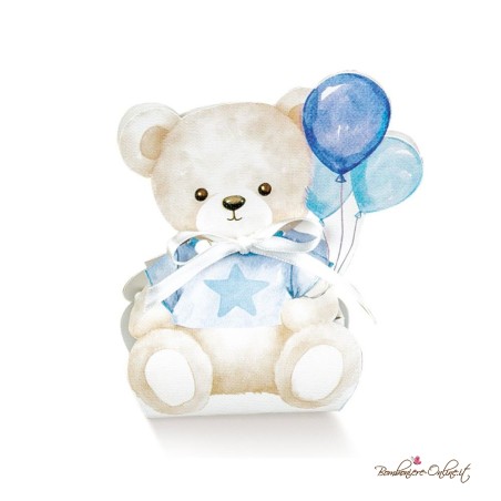 Scatolina per confetti Sagoma Baby Orsetto Celeste