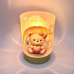 Bomboniera Lampada in vetro Orsetto Rosa