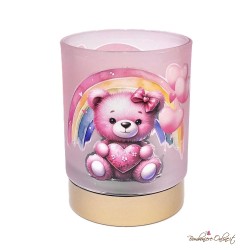 Bomboniera Lampada in vetro Orsetto Rosa