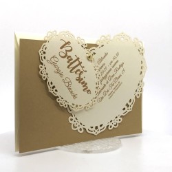 Invito Battesimo Doppio Medaglione taglio laser