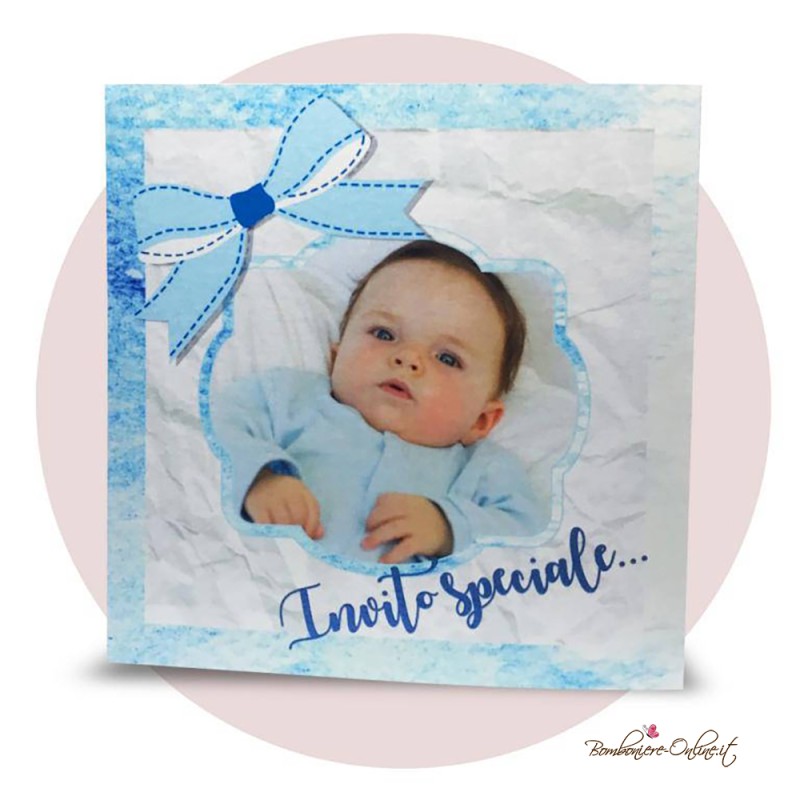 Invito Battesimo con foto Bimbo