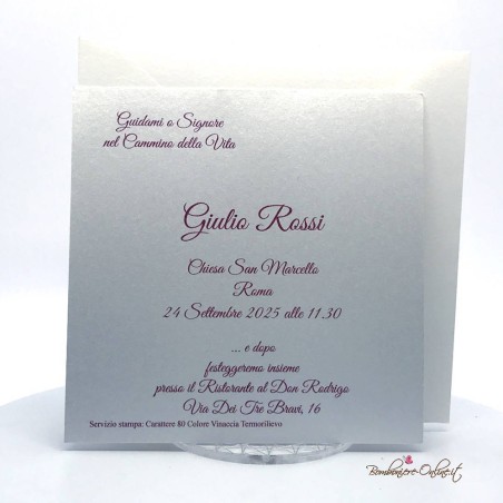 Invito Comunione Calice con inserto elegante bordura
