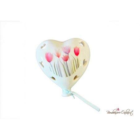 Bomboniera Palloncino grande a Cuore con Tulipani