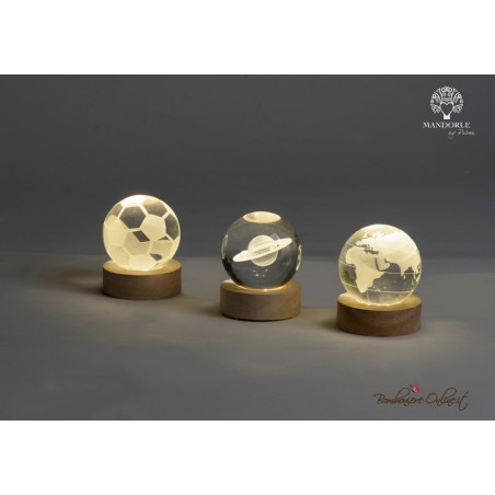 Bomboniera Globo piccolo Pallone da Calcio su Base luce led