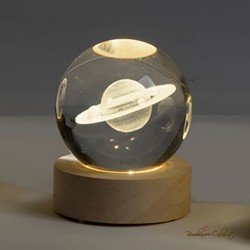 Bomboniera Globo grande Pianeta Saturno su Base luce led