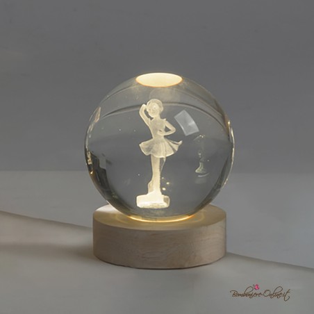 Bomboniera Globo piccolo Ballerina su Base luce led