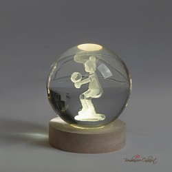 Bomboniera Globo grande Bambina che gioca a Pallavolo su Base luce led