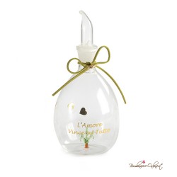 Oliera Alta Vetro con Albero "L'Amore vince su Tutto"