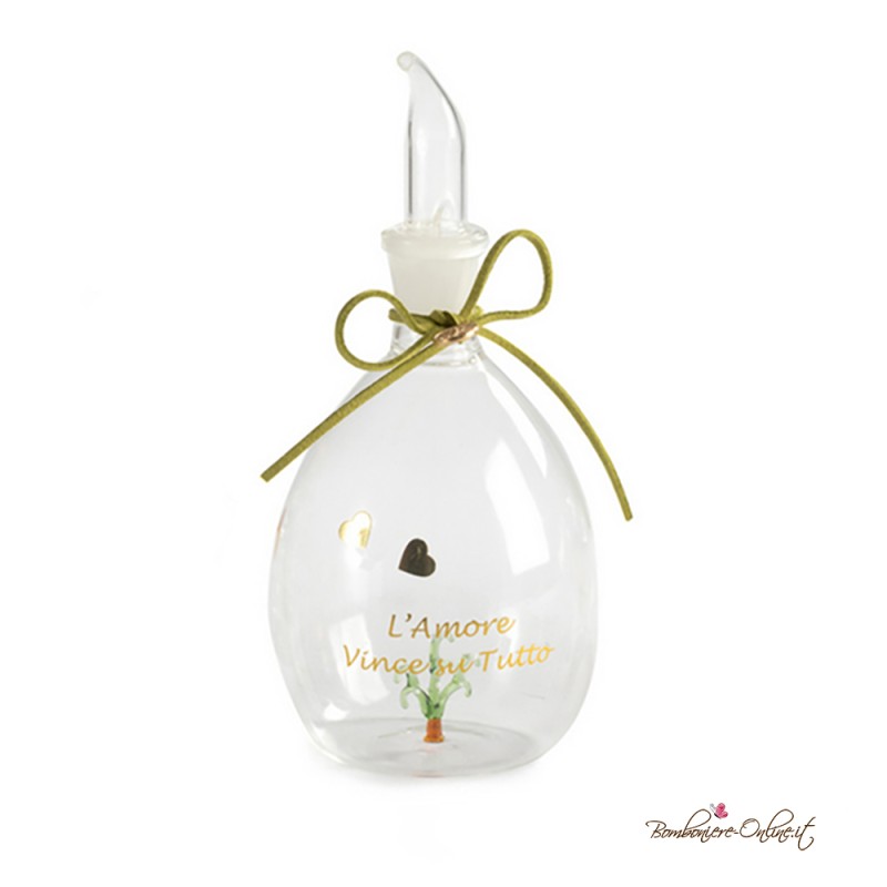 Oliera Alta Vetro con Albero "L'Amore vince su Tutto"