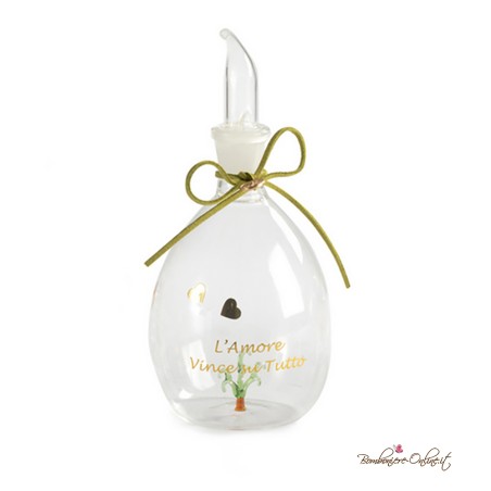 Oliera Alta Vetro con Albero "L'Amore vince su Tutto"