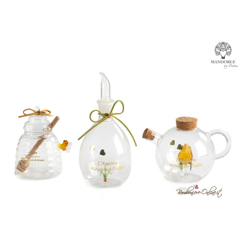 Oliera Alta Vetro con Albero "L'Amore vince su Tutto"