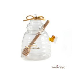 Vasetto per Miele con Apina "La Vita è un Fiore..."