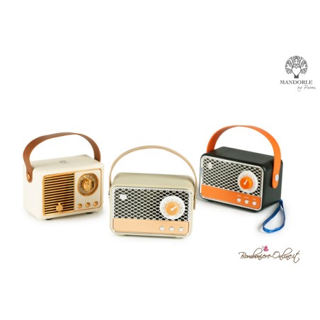 Bomboniera Vintage Retrò Radio Speacker Bluetooth Bianco