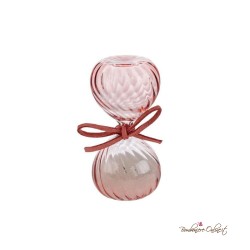Bomboniera Clessidra Rosa in vetro a onde