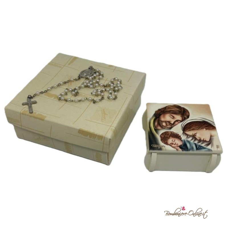Bomboniera Rosario Cofanetto Sacra Famiglia