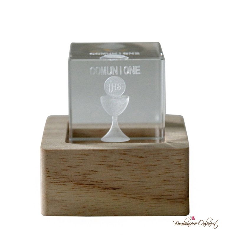 Bomboniera Lampada Cubo Luminoso Crystal Prima Comunione