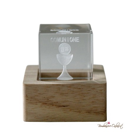 Bomboniera Lampada Cubo Luminoso Crystal Prima Comunione