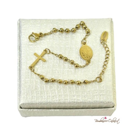 Bomboniera Rosario Bracciale Gold