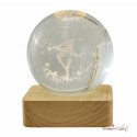 Bomboniera Lampada Globo grande Ballerina su Base Quadrata