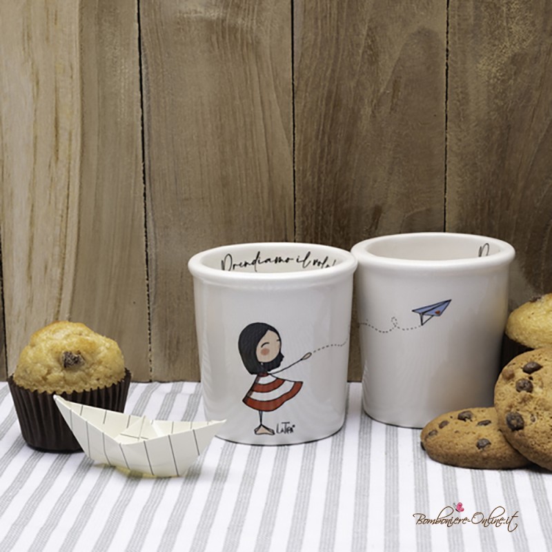 Bomboniera Solidale Coppia Tazzine Serie "La Tipa"