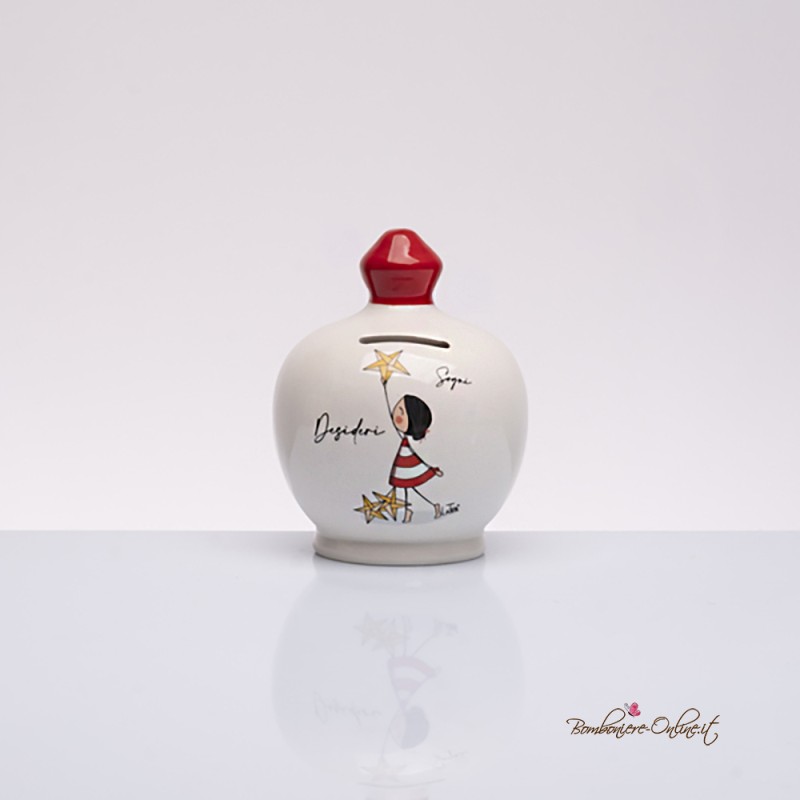 Bomboniera Solidale Salvadanaio Salvasogni Grande con Martelletto Serie "La Tipa"