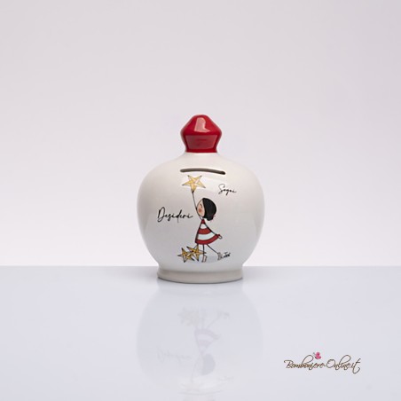 Bomboniera Solidale Salvadanaio Salvasogni Grande con Martelletto Serie "La Tipa"