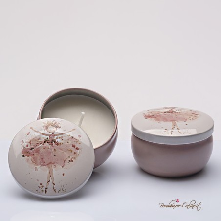 Bomboniera Solidale Candelina in box latta serie "Ballerina"
