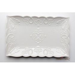 Bomboniere Morena: Vassoio rettangolare in porcellana bianca Butterfly