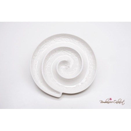 Bomboniere Morena: Vassoio spirale in porcellana bianca