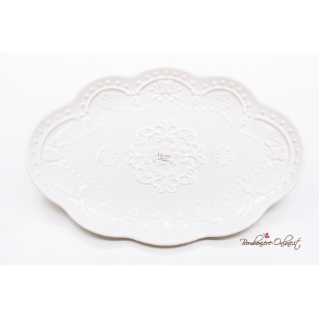 Bomboniere Morena: Vuotatasche vassoio ovale in porcellana bianca