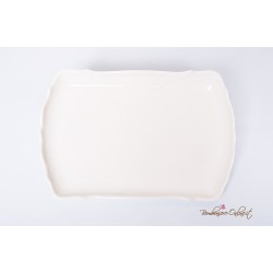 Bomboniere Morena: Vuotatasche vassoio rettangolare in porcellana bianca