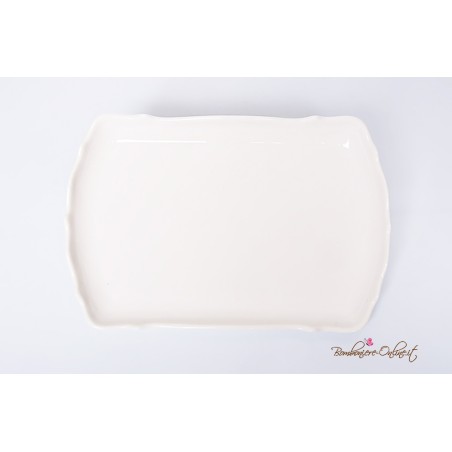 Bomboniere Morena: Vuotatasche vassoio rettangolare in porcellana bianca