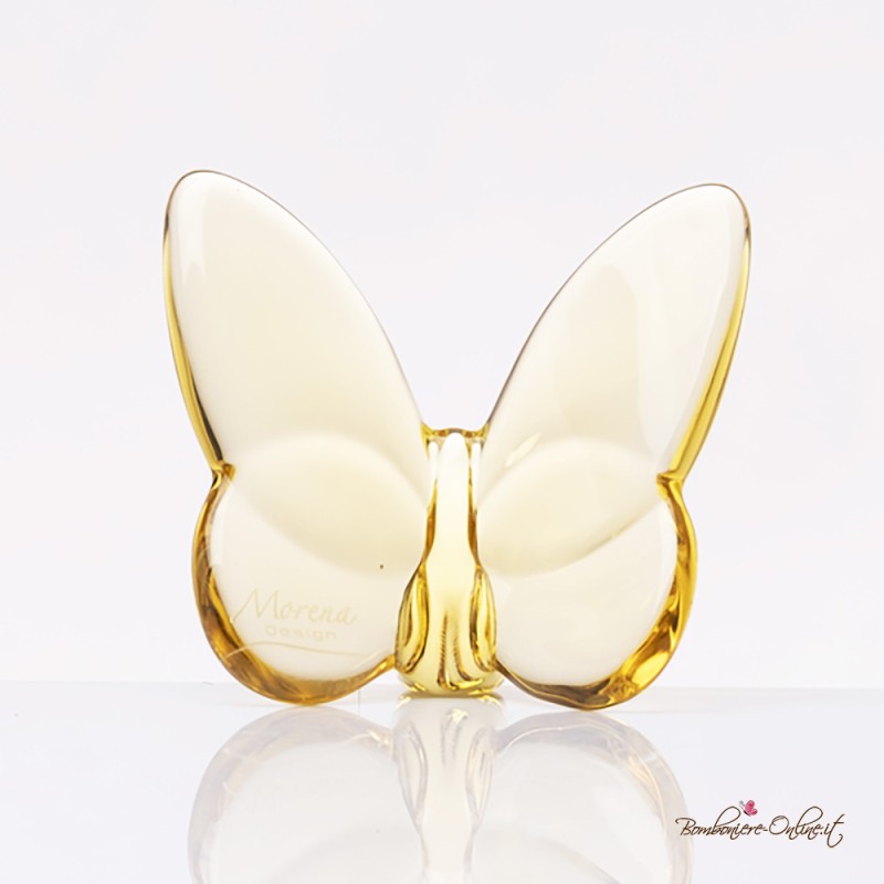 Bomboniera Morena Farfalla Cristallo Gialla