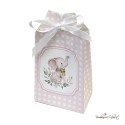Scatolina Portaconfetti Elefantino Rosa con Fiocco